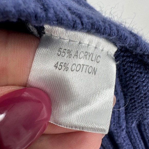 Ellsworth + Ivey Navy Blue Sweater Nantucket Embroidery Crew Neck Women's Size L - Picture 4 of 7